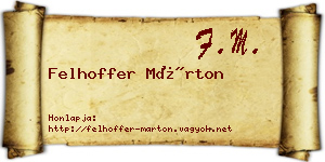 Felhoffer Márton névjegykártya