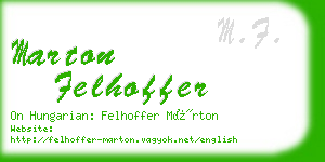 marton felhoffer business card